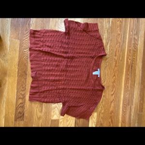 Petite, maroon sweater.